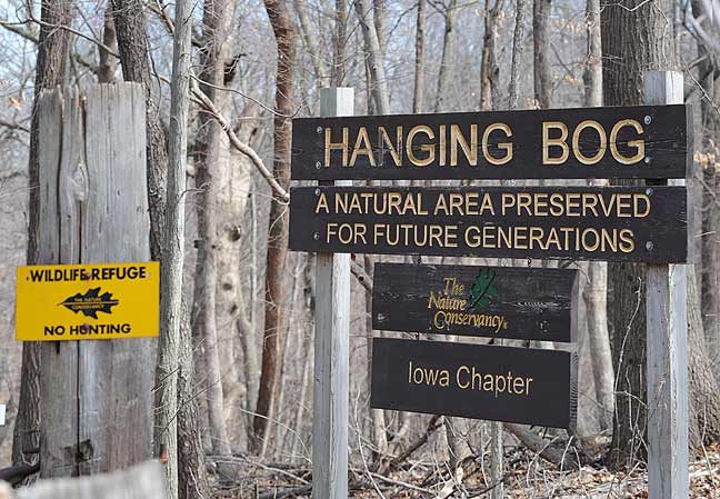 Entrance to Hanging Bog State Preserve